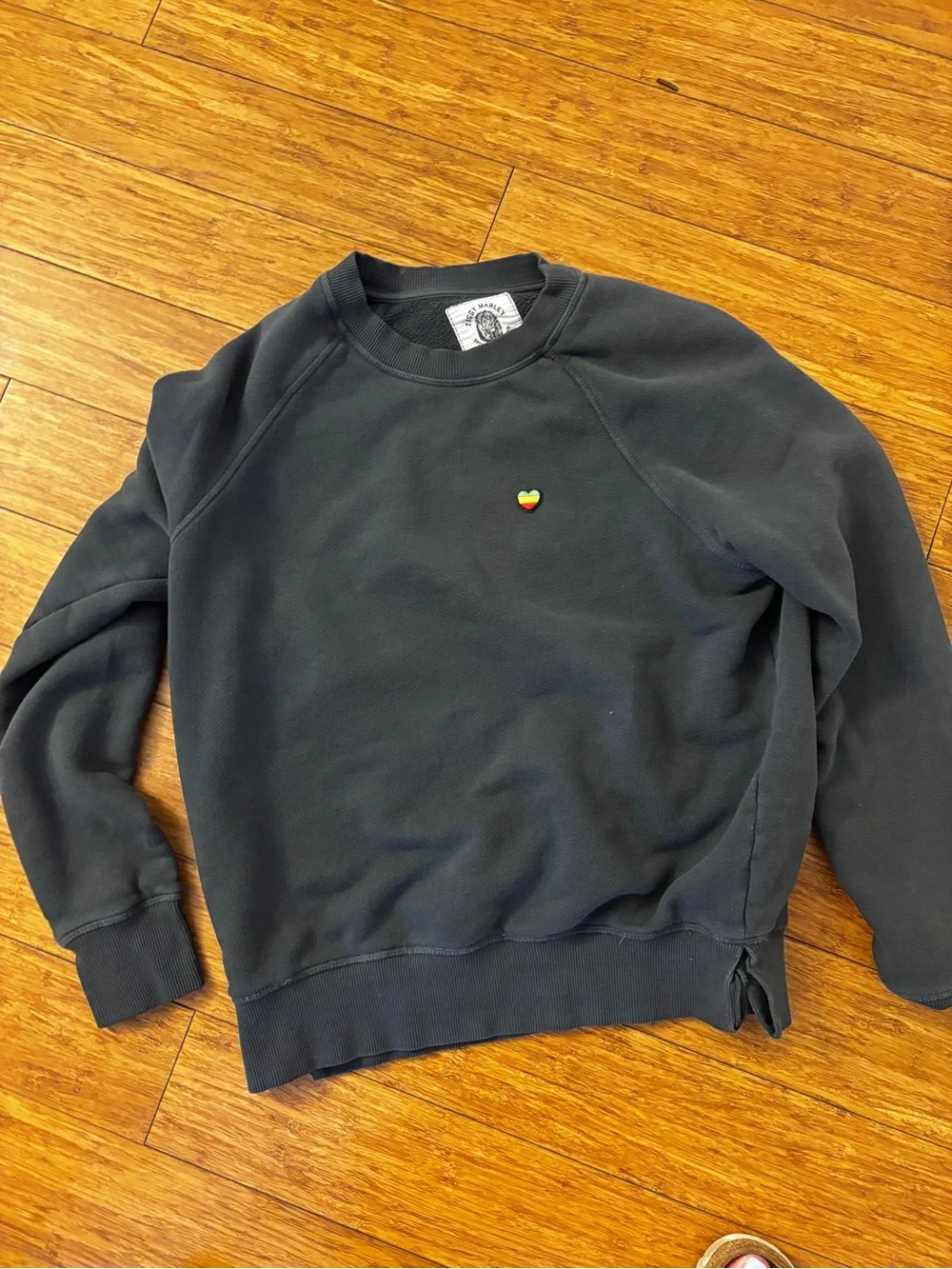 Ziggy Marley Spiritual Gangster grey Crewneck Sweatshirt with Small Heart patch